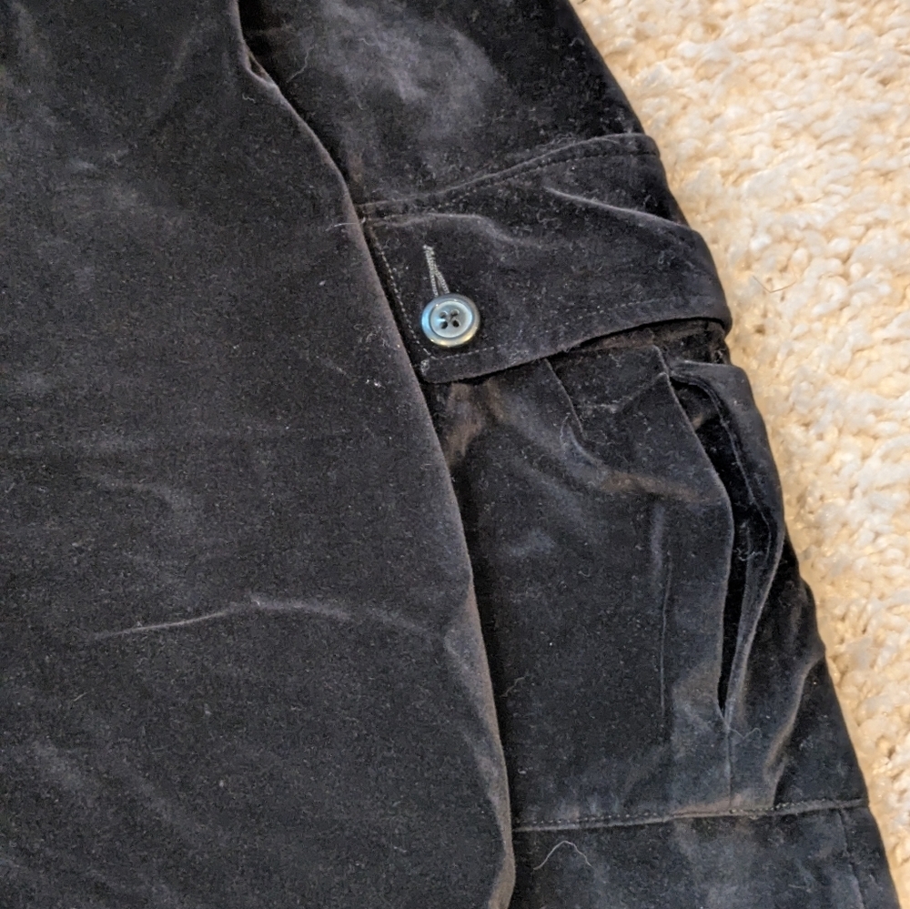 Vintage Eddie Bauer Black Velvet Wrap Cargo Skirt Size 12 - Picture 4 of 8